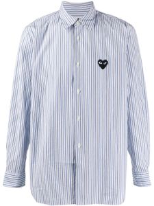 Comme Des Garçons chemise rayée à effet froissé - Bleu