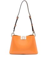 Furla sac porté épaule en cuir à plaque logo - Orange