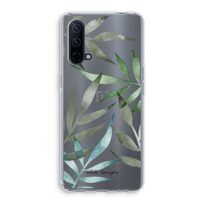 Tropical watercolor leaves: OnePlus Nord CE 5G Transparant Hoesje