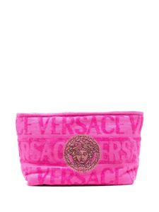 Versace trousse de toilette à logo floqué - Rose