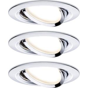 Paulmann 93488 Nova Inbouwlamp Set van 3 stuks LED LED 18 W Chroom (glanzend)