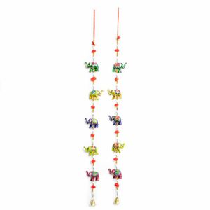 Decoratieve Slinger Polyresin Olifanten met Belletjes (80 cm)