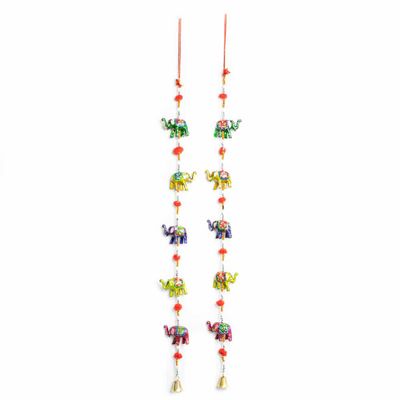 Decoratieve Slinger Polyresin Olifanten met Belletjes (80 cm)