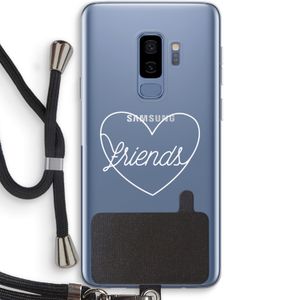 Friends heart pastel: Samsung Galaxy S9 Plus Transparant Hoesje met koord