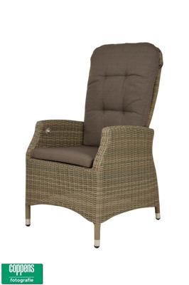 Qopps Memphis gasveer tuinstoel vlechtwerk half rond Kiezel