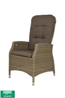 Qopps Memphis gasveer tuinstoel vlechtwerk half rond Kiezel