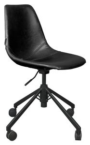 Dutchbone Bureaustoel 'Franky' PU, kleur Zwart