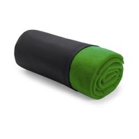 Set van 10x stuks polar Fleece deken/plaid groen 120 x 150 cm - thumbnail