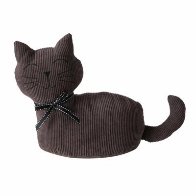 Deurstopper gewicht - dieren thema Katje - 1 kilo - bruin - polyester - 28 x 11 cm - dichte ogen