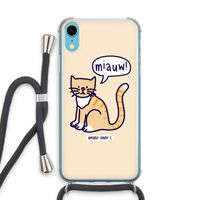 Miauw: iPhone XR Transparant Hoesje met koord