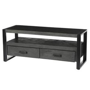 Livingfurn - Tv-Meubel Zwart Mangohout - 120x45x50cm - Norris