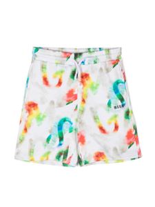 MSGM Kids short à imprimé aquarelle - Blanc