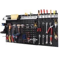 Set van 3 Geperforeerde Wandpanelen Gereedschapsset met 28 Ophangaccessoires Handig Gereedschapspaneel voor Garage Werkplaats