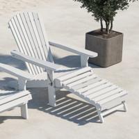 Nohr Inklapbare Loungestoel 'Tomica' Acaciahout, kleur Wit