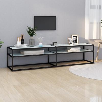Tv-meubel 180x40x40,5 cm gehard glas witmarmerkleurig