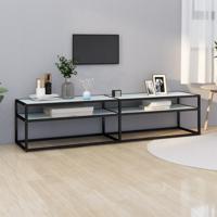 Tv-meubel 180x40x40,5 cm gehard glas witmarmerkleurig