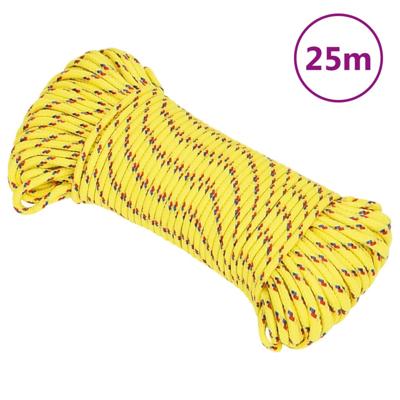 Boottouw 4 mm 25 m polypropyleen geel