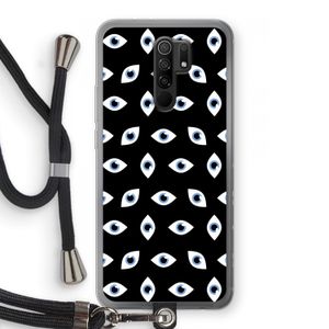 Eyes pattern: Xiaomi Redmi 9 Transparant Hoesje met koord