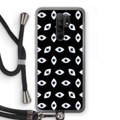 Eyes pattern: Xiaomi Redmi 9 Transparant Hoesje met koord