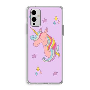 Roze eenhoorn: OnePlus 9 Transparant Hoesje