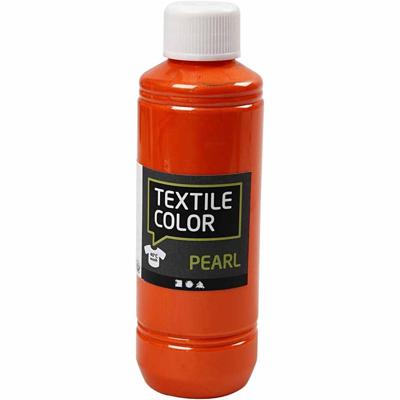 Creativ Company Textielkleur, parelmoer, oranje, 250 ml/ 1 fles