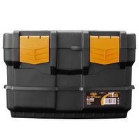 The Living Store Gereedschapskoffer - zwart en geel - 350 x 170 x 230 mm - stevige clipsluitingen