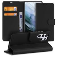 Samsung Galaxy S22 Ultra | Bookcase | Telefoon Hoesje | Zwart met Pasjeshouder