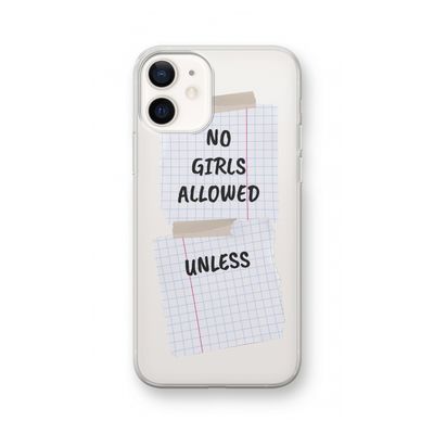 No Girls Allowed Unless: iPhone 12 Transparant Hoesje
