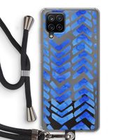 Blauwe pijlen: Samsung Galaxy A12 Transparant Hoesje met koord Blauwe pijlen: Samsung Galaxy A12 Transparant Hoesje met koord