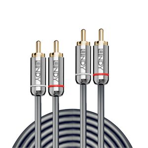 Lindy 35345 audio kabel 1 m 2 x RCA Antraciet