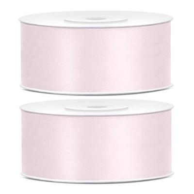 Sierlint satijn - 2x - Roze - 2.5 cm/25 mm x 25 meter - Cadeaulint satijnlint/sierlinten - Hobby