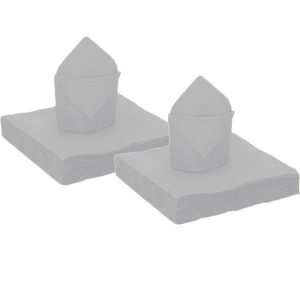 50x stuks feest servetten zilver - 40 x 40 cm - papier