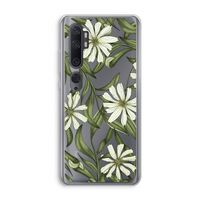 Wit bloemenpatroon: Xiaomi Mi Note 10 Pro Transparant Hoesje