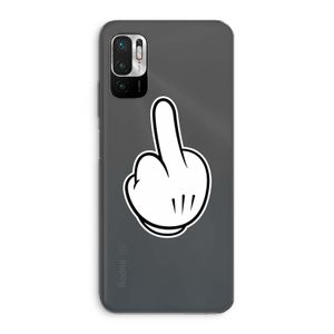Middle finger white: Xiaomi Redmi Note 10 5G Transparant Hoesje