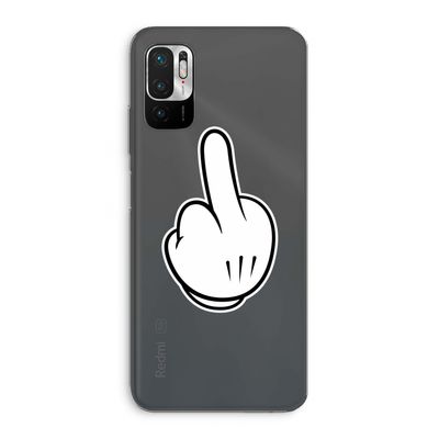 Middle finger white: Xiaomi Redmi Note 10 5G Transparant Hoesje