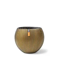 Capi Bloempot Vaas Bol Groove Goud-Zwart Ø13cm