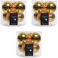 Decoris Kerstballen - 18x stuks - goud - D8 cm - glas - glans en mat - kerstversiering