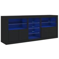 vidaXL Dressoir met LED-verlichting 162x37x67 cm zwart