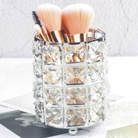 2 stuks kristallen potlood houder opslag buis voor cosmetische borstel (zilver) 2 stuks kristallen potlood houder opslag buis voor cosmetische borstel (zilver)