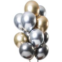 Chrome Ballonnen Set Onyx Premium 33cm - 12 Stuks - thumbnail