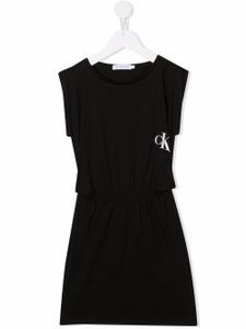 Calvin Klein Kids robe sans manches en jersey à logo imprimé - Noir