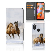 Samsung Galaxy M11 | A11 Telefoonhoesje met Pasjes Paarden - thumbnail