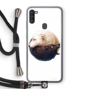 Yin Yang Wolves: Samsung Galaxy A11 Transparant Hoesje met koord