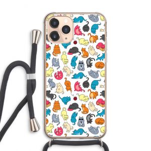Kleurrijke katten: iPhone 11 Pro Max Transparant Hoesje met koord