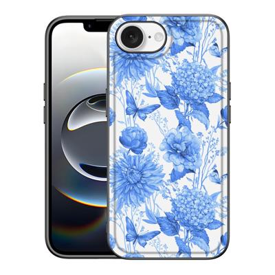 Bloemen Hoesje voor iPhone 16e Flowers Blue