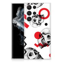 Silicone Back Case Samsung Galaxy S22 Ultra Skull Red - thumbnail