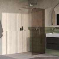 BRAUER Orion inloopdouche brons glas 100x200 incl. glascoating Geborsteld RVS PVD