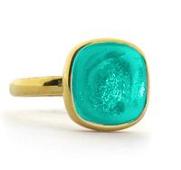 Qoss Ring Lena Turquoise | Goud