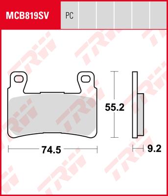 TRW Remblokken, en remschoenen voor de moto, MCB819PC Allround organisch/carbon