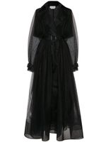 Alexander McQueen trench en tulle à taille ceinturée - Noir - thumbnail